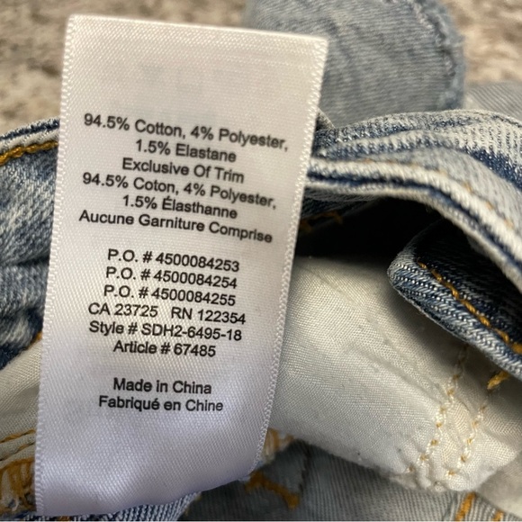 Sunday Best Blue Denim Jean Shorts Distressed Frayed Hem Women’s Size 25 - Picture 7 of 8